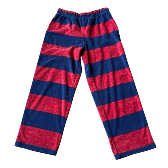 🌼 5/$25 Carter’s Kids Fleece Pajama Pants Size 6 Red Navy Striped Pull-On Lounge - Picture 1 of 9